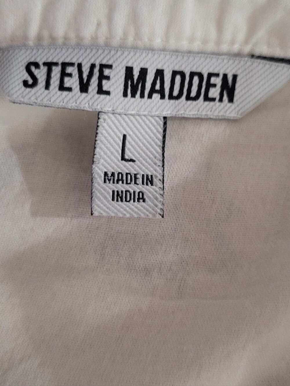 Steve Madden 100% Cotton White Eyelet Ruffle Mini Dress | Size Large - Picture 5 of 7